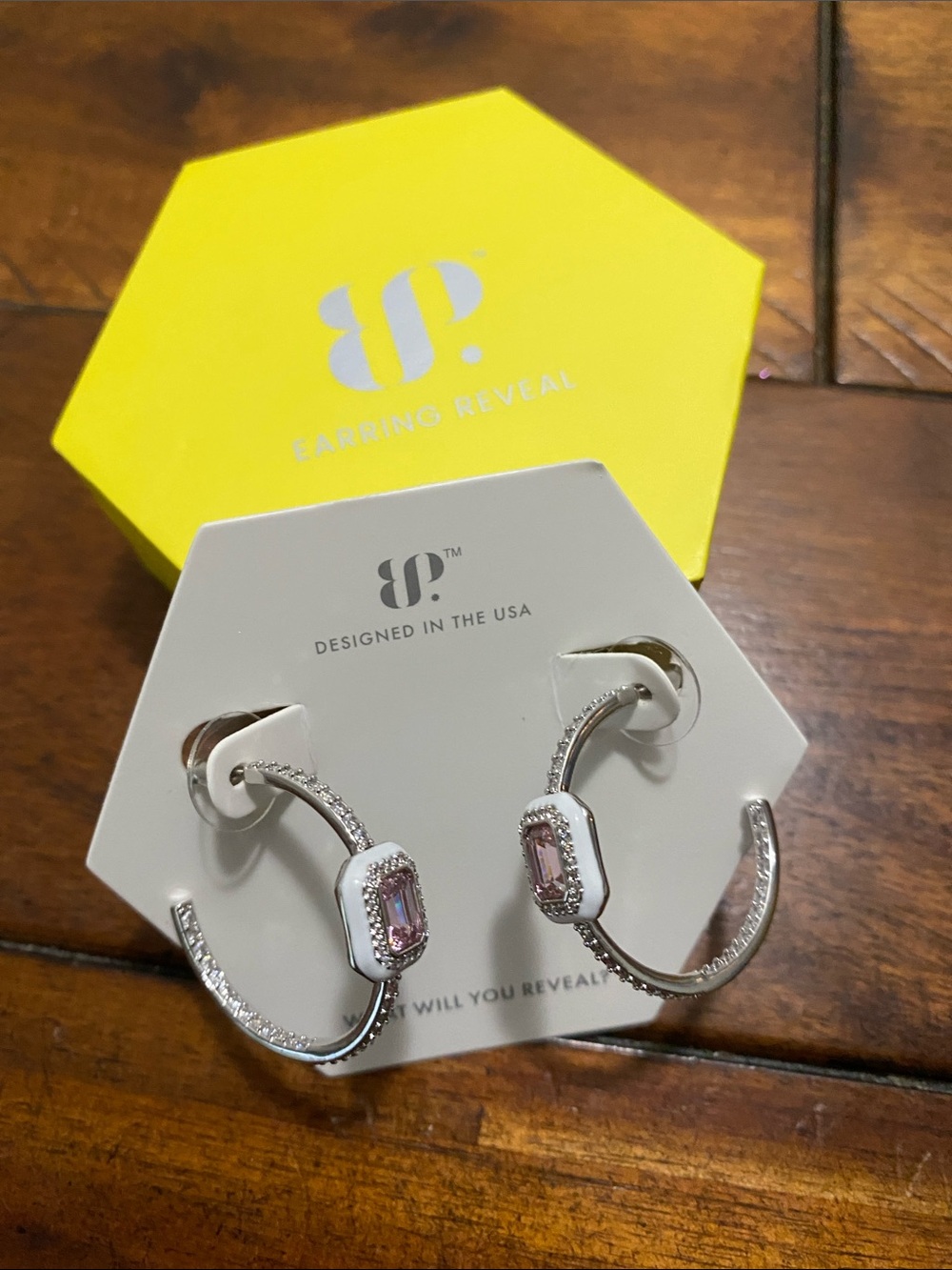 Bomb Party OG Originals Earrings - Pink Quartz Cubic Zirconia - Rhodium
